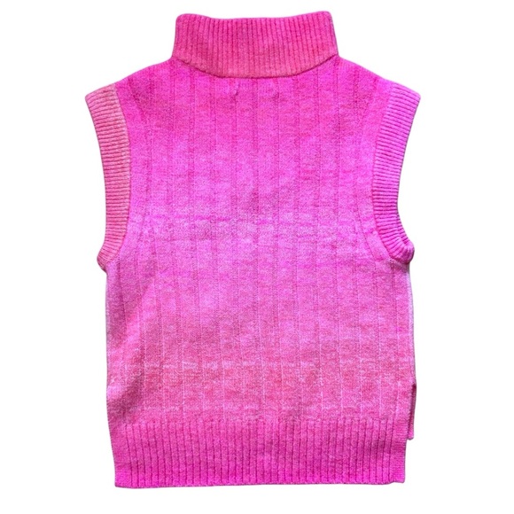 By Anthropologie Ombre Half-Zip Sweater Vest Womens Size Small Ombre Pink - Picture 3 of 7